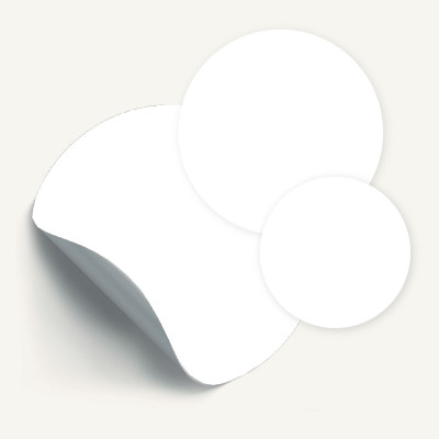Sticker magnetic circular alb cu marker