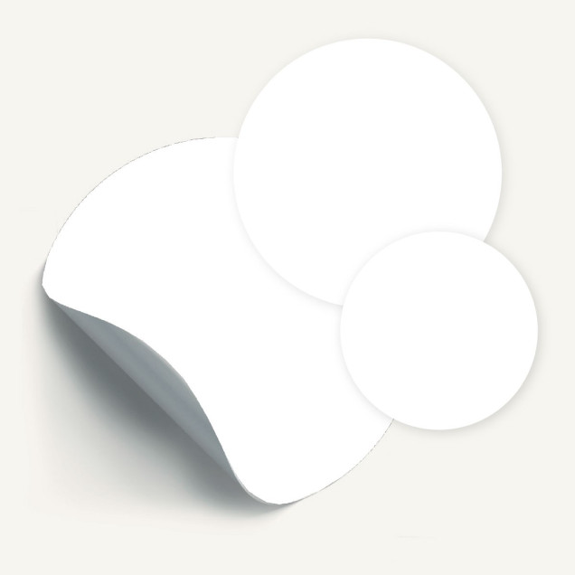 Sticker magnetic circular alb cu marker