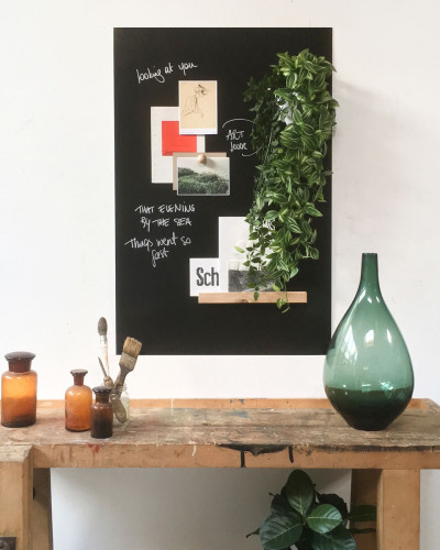Tablă de scris magnetică autoadezivă dreptunghiulară 62x90 cm, cu notițe și decorațiuni