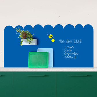 Tablă de scris magnetică autoadezivă albastră cu margini ondulate