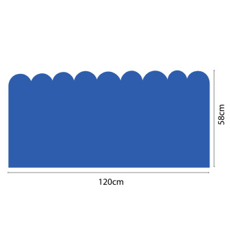Tablă de scris magnetică autoadezivă albastră cu margini ondulate