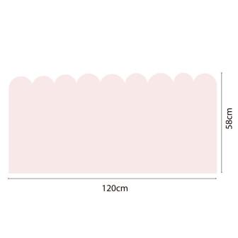 Tablă de scris magnetică autoadezivă, margini ondulate, roz, 58x120 cm, pe un perete într-o bucătărie.