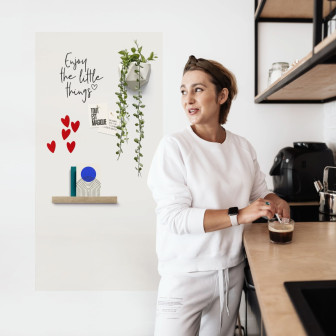 Tablă de scris magnetică autoadezivă, dreptunghiulară, albă, 62x126 cm