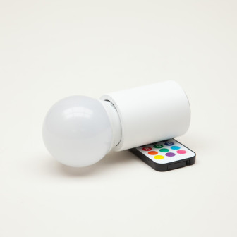 Lampă magnetică wireless / Suport de bec din lemn - Alb