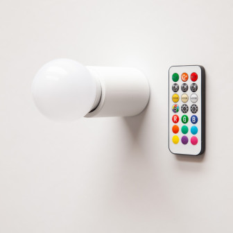 Lampă magnetică wireless / Suport de bec din lemn - Alb