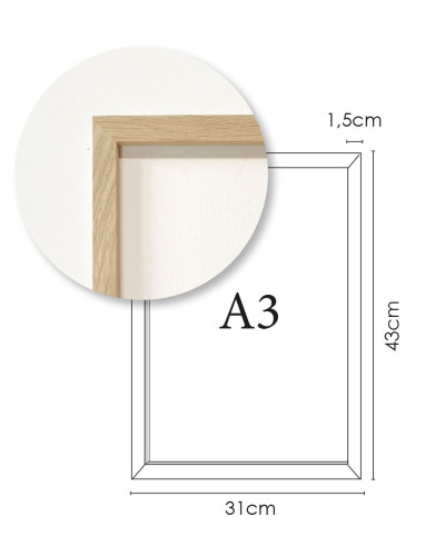 Ramă magnetică din lemn A3 cu desen abstract