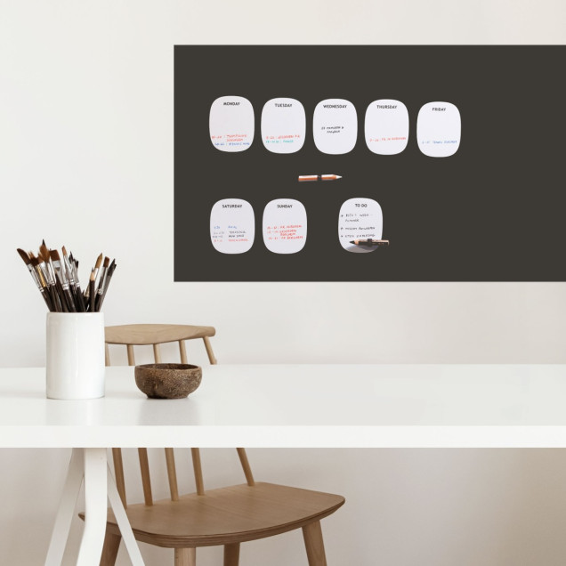 Planificator săptămânal magnetic - set de 8, deschis, arătând zilele săptămânii