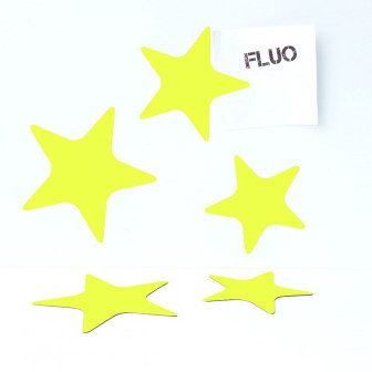 Set de magneți în formă de stea, galben fluorescent