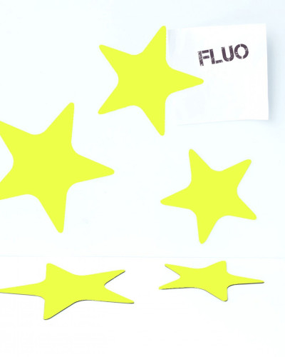 Set de magneți în formă de stea, galben fluorescent