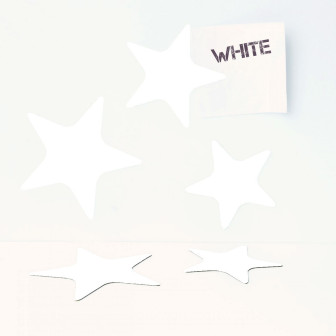 Set de 5 magneți albi în formă de stea