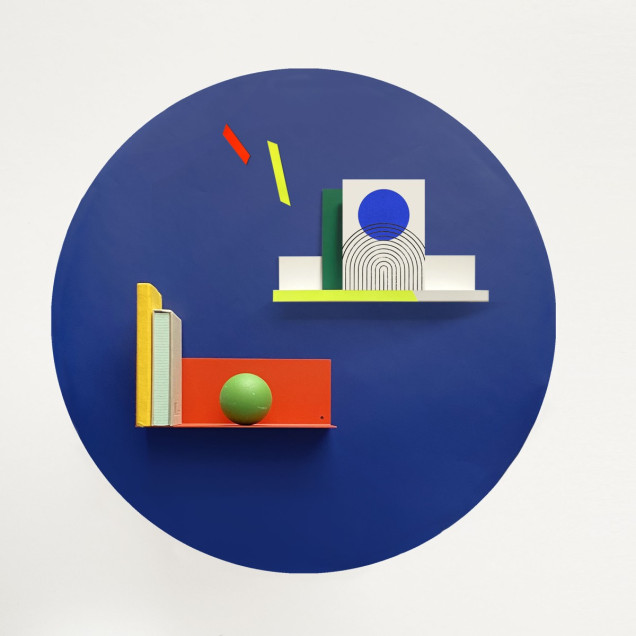 Sticker magnetic rotund, albastru, 60cm