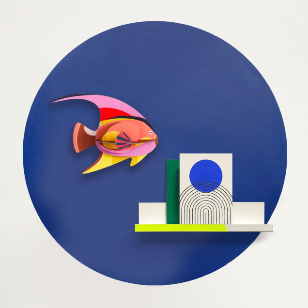 Sticker magnetic rotund, albastru, 60cm