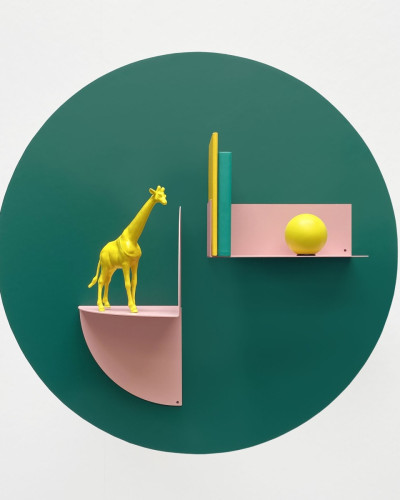 Sticker magnetic rotund, verde pădure, 60cm, decorativ