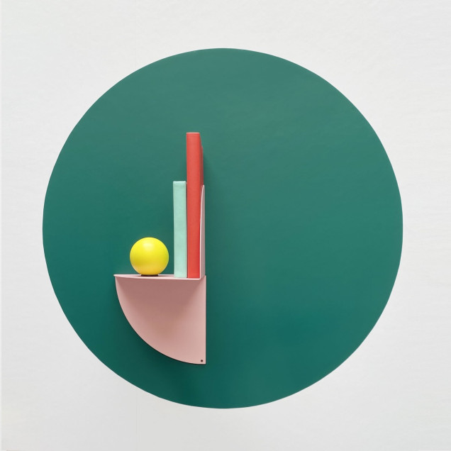 Sticker magnetic rotund, verde pădure, 60cm, decorativ