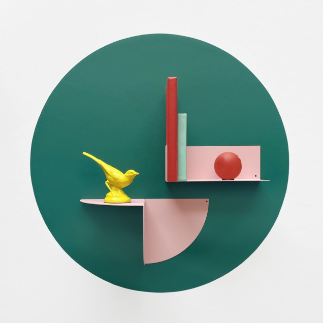 Sticker magnetic rotund, verde pădure, 60cm, decorativ