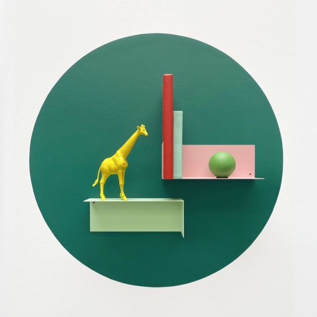 Sticker magnetic rotund, verde pădure, 60cm, decorativ