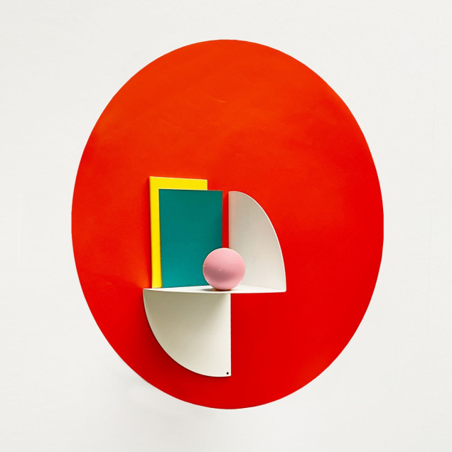 Sticker magnetic rotund, roșu, 60cm