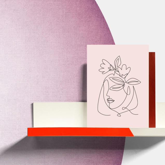 Sticker magnetic decorativ mov cu flori