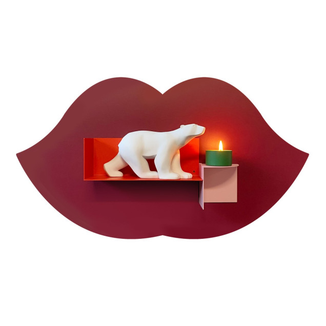 Sticker magnetic în formă de buze, vișiniu