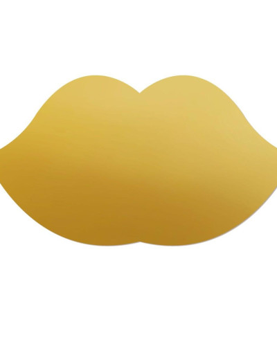 Sticker magnetic în formă de buze, auriu, decorativ pe perete