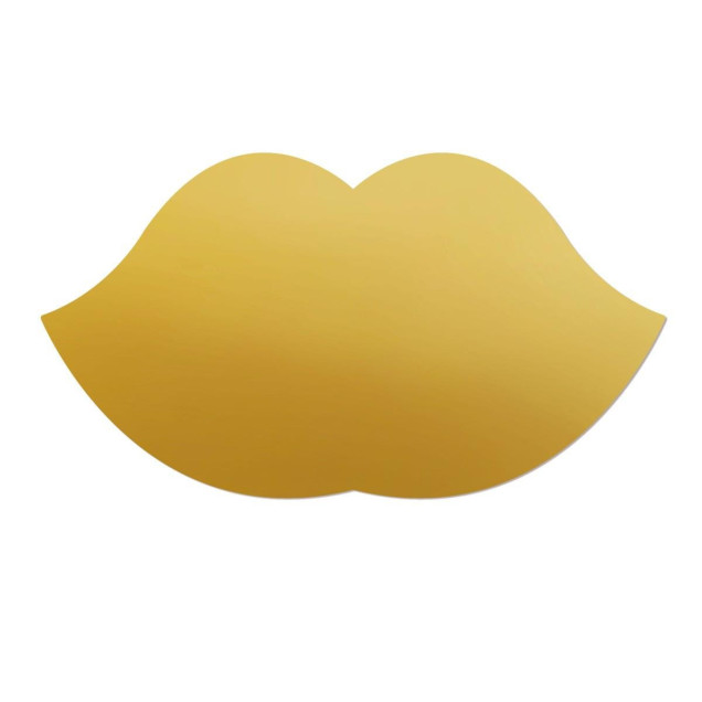 Sticker magnetic în formă de buze, auriu, decorativ pe perete