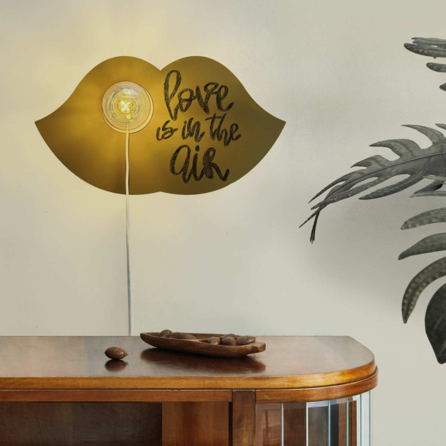 Sticker magnetic în formă de buze, auriu, decorativ pe perete