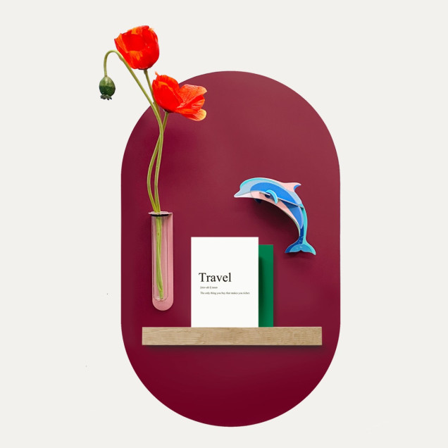Sticker magnetic decorativ vișiniu, 37x60cm