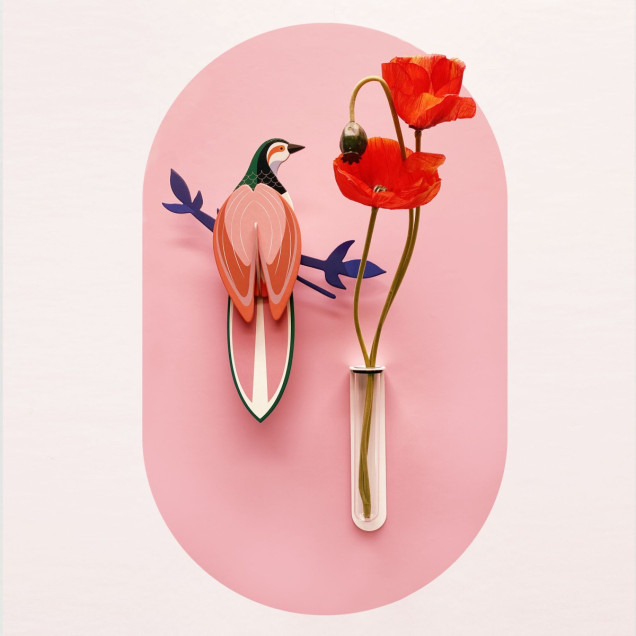 Sticker magnetic roz decorativ, 37x60cm