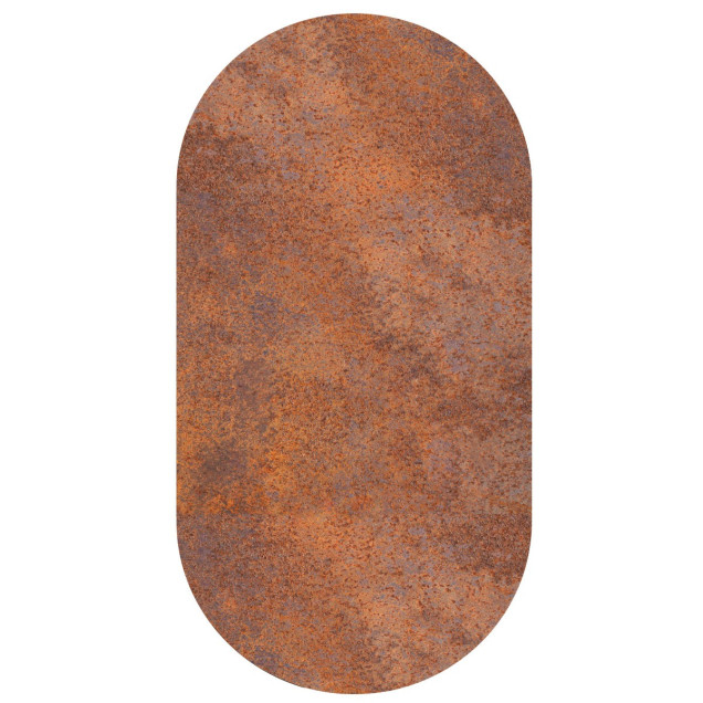 Sticker magnetic decorativ cu aspect de fier ruginit, oval