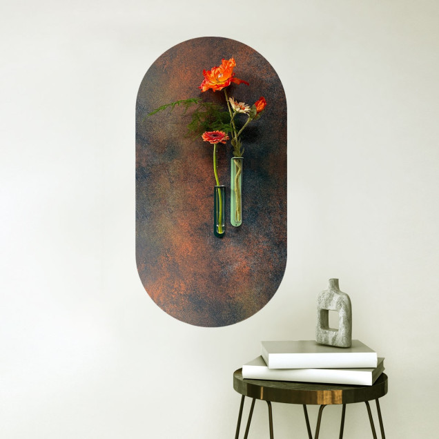 Sticker magnetic decorativ oval cu aspect 