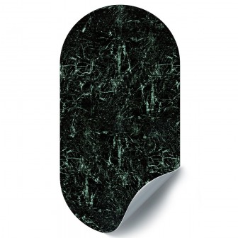 Sticker magnetic, marble / green, oval 47x90cm