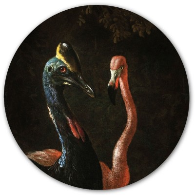 Sticker magnetic decorativ cu un casuar și o altă pasăre