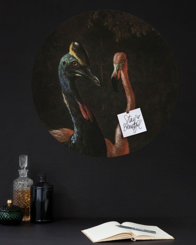 Sticker magnetic decorativ cu un casuar și o altă pasăre