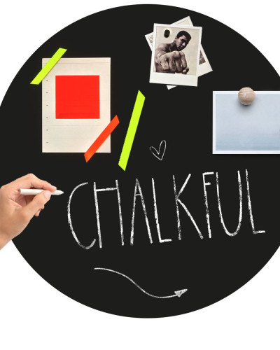 Sticker magnetic negru, pentru cretă sau marker, diametru 60cm