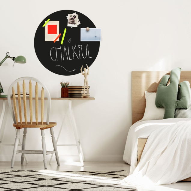 Sticker magnetic negru, pentru cretă sau marker, diametru 60cm