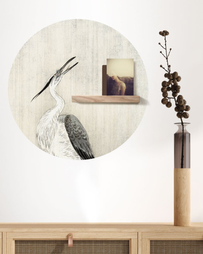 Sticker magnetic decorativ cu heron in the rain, dimensiune 60cm