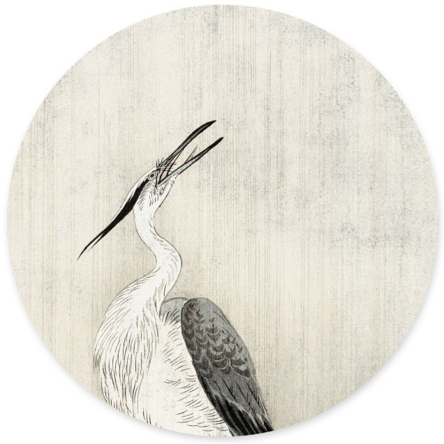 Sticker magnetic decorativ cu heron in the rain, dimensiune 60cm