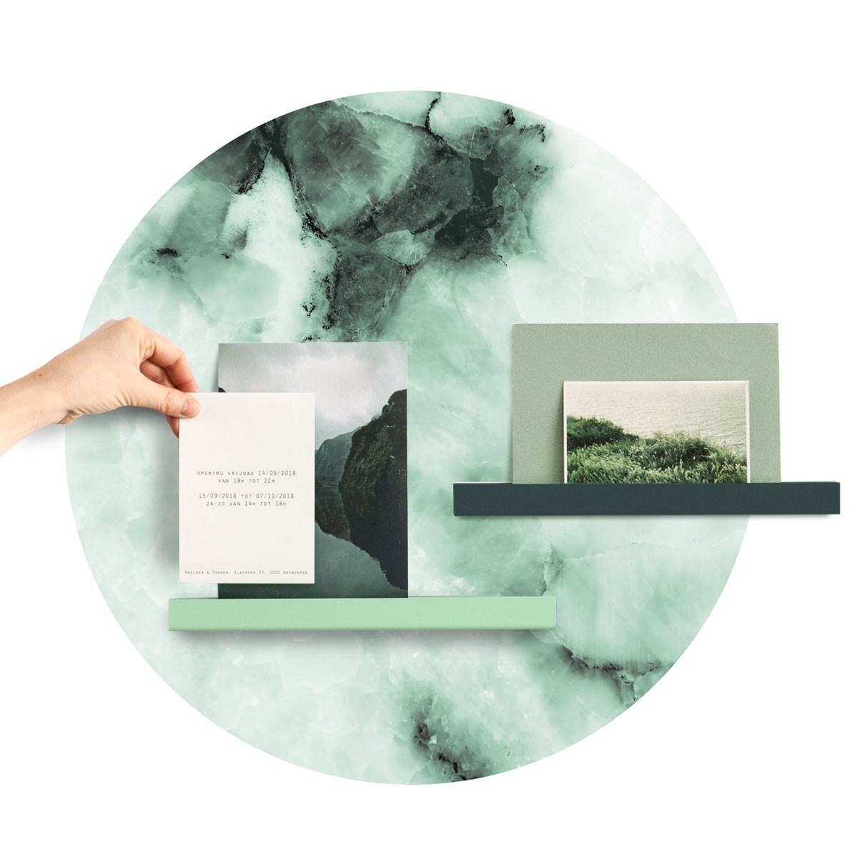 Sticker magnetic, Marble / Emerald, 60cm