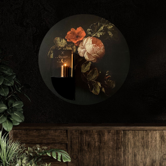 Sticker magnetic decorativ cu flori în stil pictură clasică