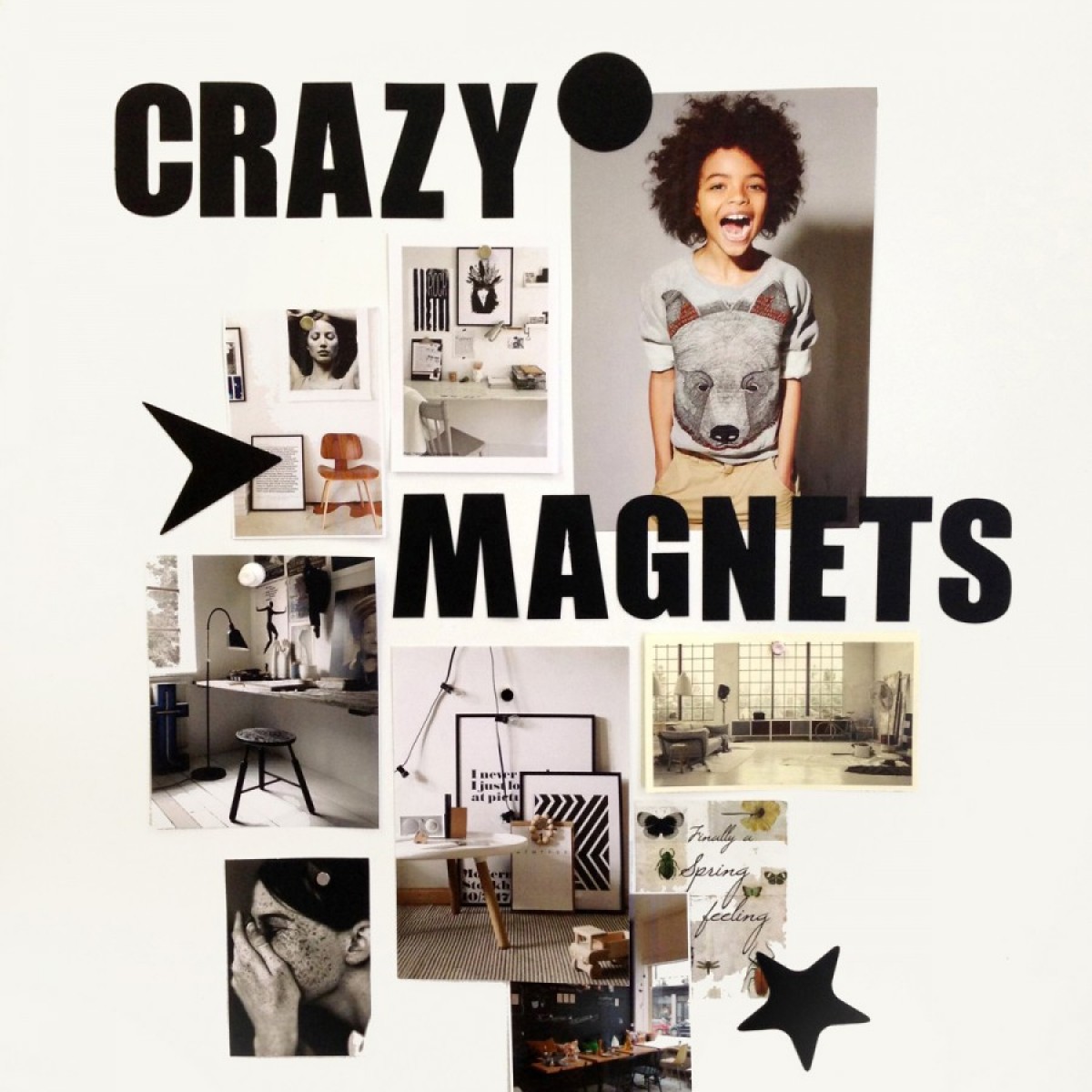 Magneți frigider / tapet magnetic - litere magnetice negre