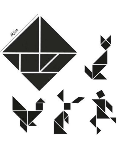 Magneți tangram negru