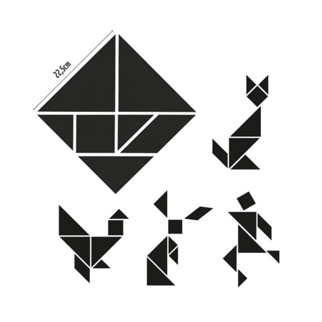 Magneți tangram negru
