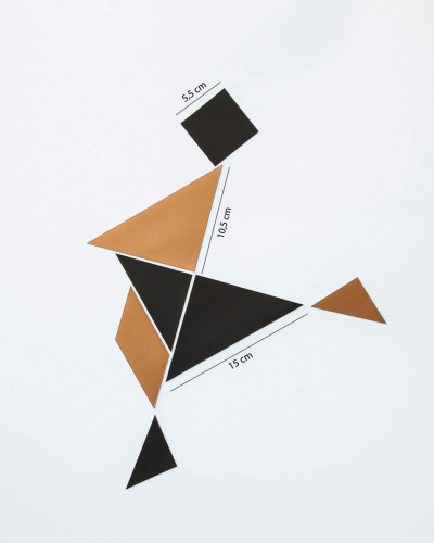 Magneți frigider tangram cupru/negru