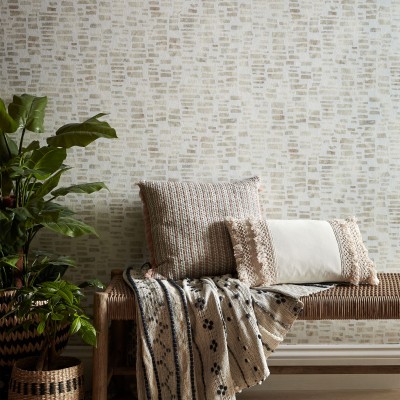 Tapet geometric cu design modern și nuanțe de crem perlat