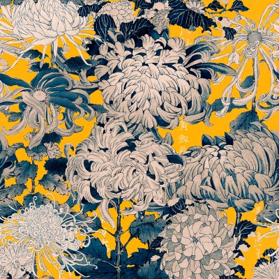 Tapet designer Chrysanthemus, Yellow, MINDTHEGAP, 4.68mp / cutie, Tapet living 
