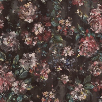 Tapet personalizabil Jardin, Red Velvet, cu un design floral elegant, ideal pentru dormitor