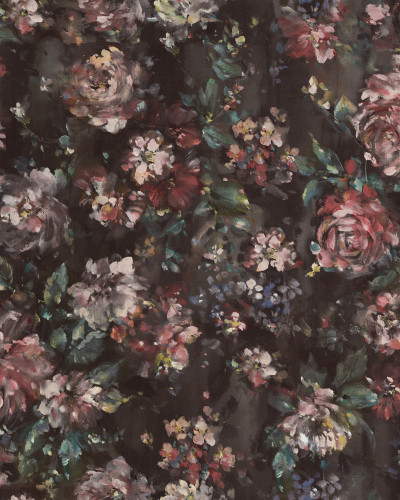 Tapet personalizabil Jardin, Red Velvet, cu un design floral elegant, ideal pentru dormitor