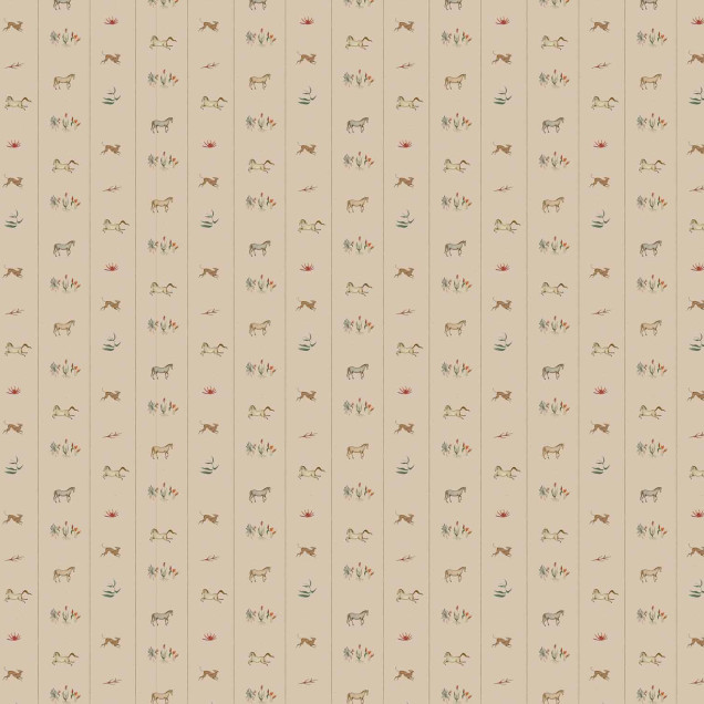 Tapet lavabil Bike Ride, Beige, cu un design modern si elegant, cu cai si flori, perfect pentru livingul dumneavoastra.