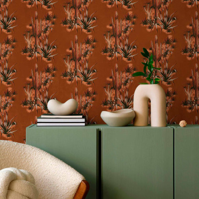 Tapet lavabil cu design cu cactuși Grand Canyon, Clay