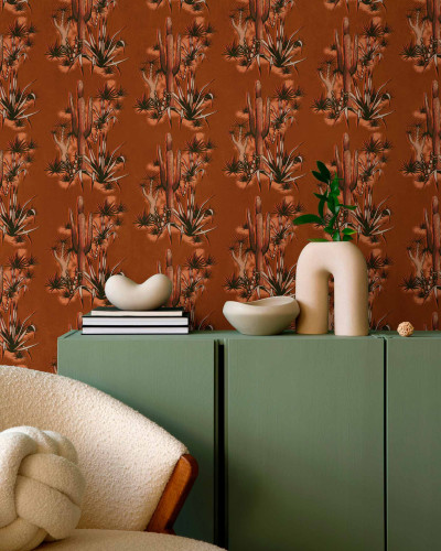Tapet lavabil cu design cu cactuși Grand Canyon, Clay